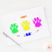 Ink Splatter Dog Paw Patroon Ovale Sticker (Envelop)