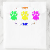 Ink Splatter Dog Paw Patroon Ovale Sticker (Tas)