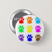Ink Splatter Dog Paw Patroon Ronde Button 5,7 Cm (Voorkant /achterkant)