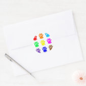 Ink Splatter Dog Paw Patroon Ronde Sticker (Envelop)