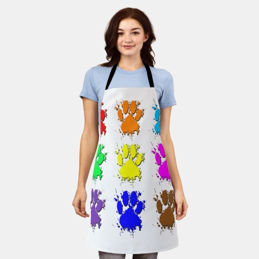 Ink Splatter Dog Paw Patroon Schort (Gedragen)