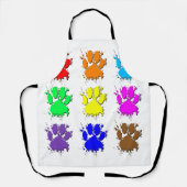 Ink Splatter Dog Paw Patroon Schort (Voorkant)