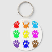 Ink Splatter Dog Paw Patroon Sleutelhanger (Voorkant)