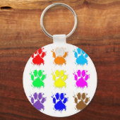 Ink Splatter Dog Paw Patroon Sleutelhanger (Voorkant)