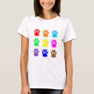 Ink Splatter Dog Paw Patroon T-shirt