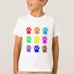 Ink Splatter Dog Paw Patroon T-shirt