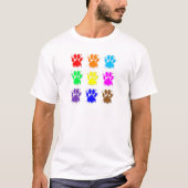 Ink Splatter Dog Paw Patroon T-shirt (Voorkant)
