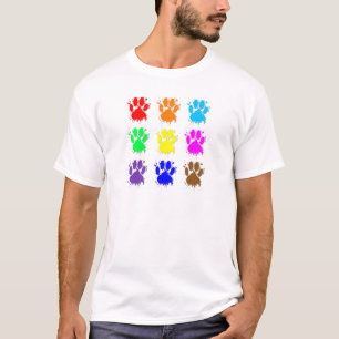 Ink Splatter Dog Paw Patroon T-shirt