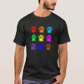 Ink Splatter Dog Paw Patroon T-shirt (Voorkant)