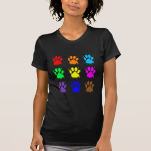 Ink Splatter Dog Paw Patroon T-shirt