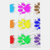 Ink Splatter Dog Paw Patroon Theedoek (Verticaal)