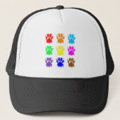 Ink Splatter Dog Paw Patroon Trucker Pet (Voorkant)