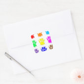Ink Splatter Dog Paw Patroon Vierkante Sticker (Envelop)
