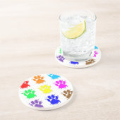 Ink Splatter Dog Paw Patroon Zandsteen Onderzetter (Zijkant)