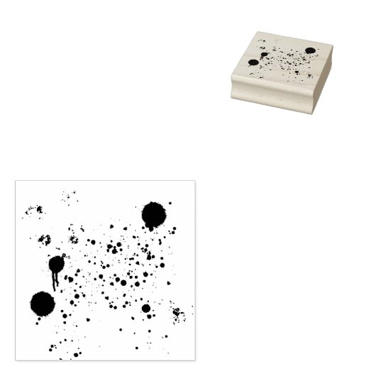 Ink Splatter Wood Art Stempel (Gestempeld)