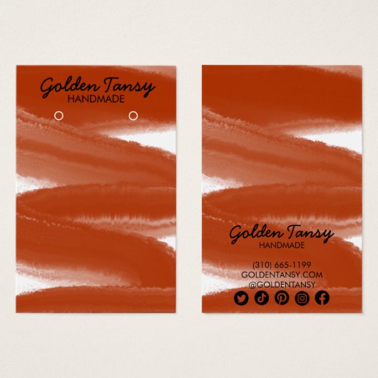 Ink Swipe Earring Ketting Jewelry Display Card Visitekaartje (Voorkant /achterkant)