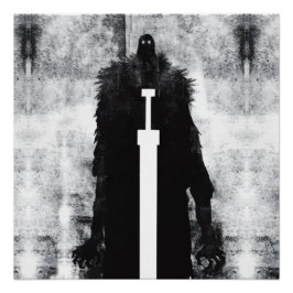 Ink Talking Fantasy V02 A Knight uit de hel Perfect Poster