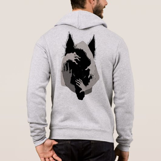 Ink Talking Fantasy V05 BLACK WOLF Hoodie (Achterkant)