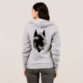 Ink Talking Fantasy V05 BLACK WOLF Hoodie (Achterkant volledig)