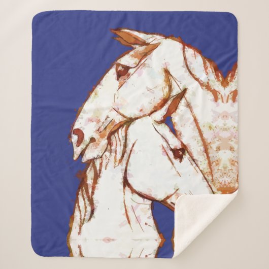 Ink Talking Fantasy V07 HORSE V02 Sherpa Deken (Voorkant)