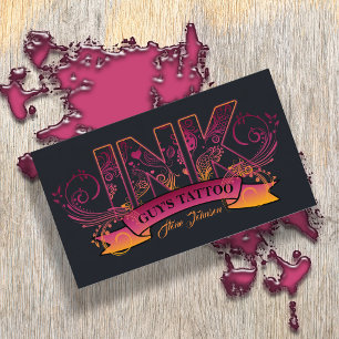 Ink Typografie Tattoo Kunstmatige ID815 Visitekaartje