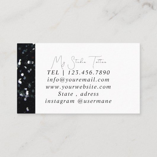 Ink Typography Tattoo Artist Visitekaartje (Achterkant)