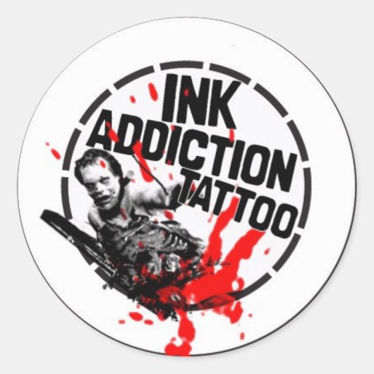 ink_verslaving_knop_idee1 ronde sticker (Voorkant)