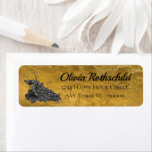 Ink Wine Glass Graps Gold Background Etiket (Insitu)