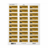 Ink Wine Glass Graps Gold Background Etiket (Full Sheet)