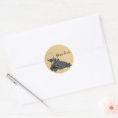 Ink Wine Glass Graps Old Paper Background Ronde Sticker (Envelop)