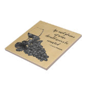 Ink Wine Glass Graps Old Paper Background Tegeltje (Zijkant)