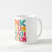 "Ink Your Imagination" – CMYK-geïnspireerde retrot Koffiemok (Voorkant rechts)