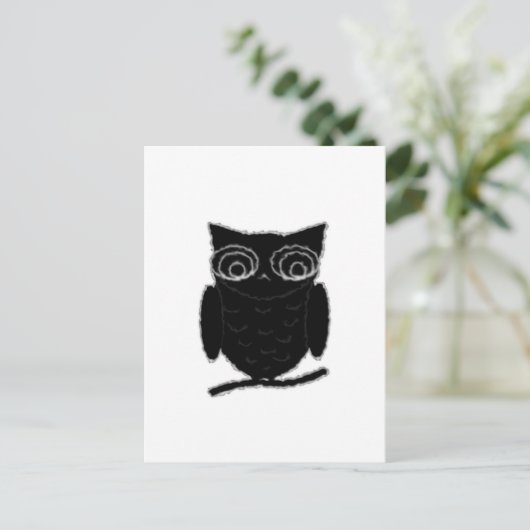 Inkblot Owl Briefkaart (Staand voorkant)