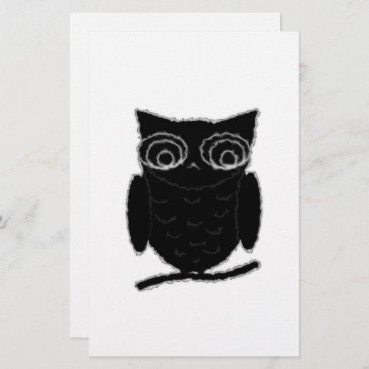 Inkblot Owl Briefpapier (Voorkant / Achterkant)