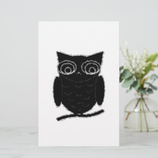 Inkblot Owl Briefpapier (Staand voorkant)