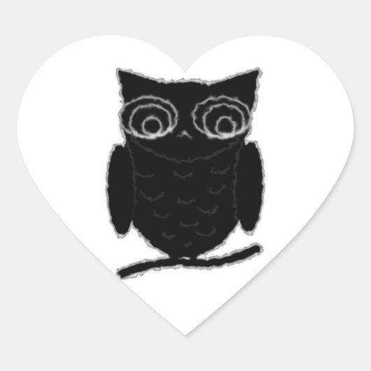 Inkblot Owl Hart Sticker (Voorkant)