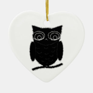 Inkblot Owl Keramisch Ornament