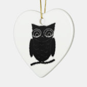 Inkblot Owl Keramisch Ornament (Links)