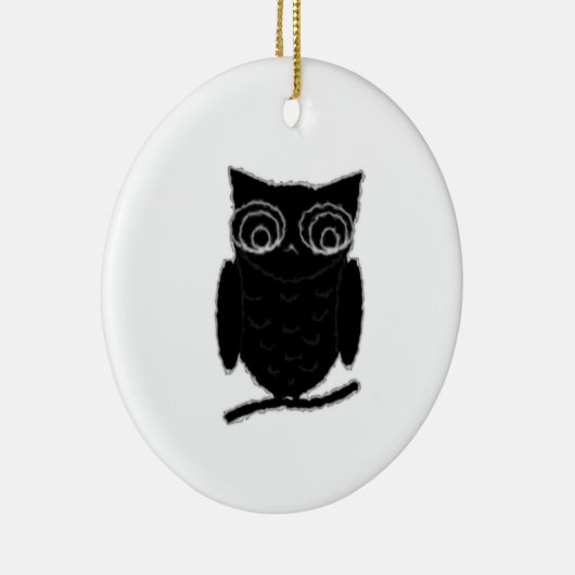 Inkblot Owl Keramisch Ornament (Rechts)