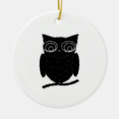 Inkblot Owl Keramisch Ornament (Voorkant)