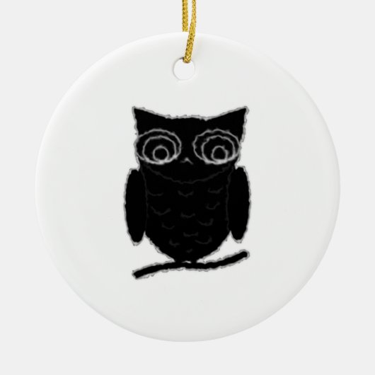 Inkblot Owl Keramisch Ornament (Voorkant)