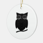 Inkblot Owl Keramisch Ornament (Links)