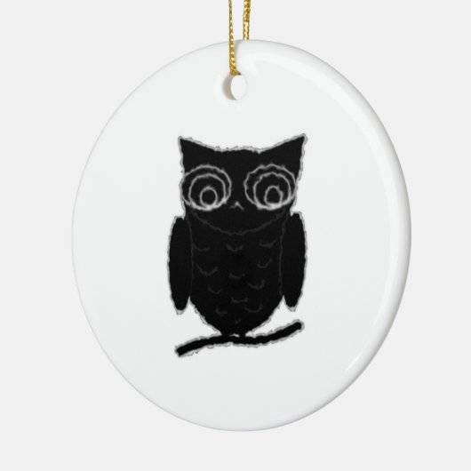 Inkblot Owl Keramisch Ornament (Links)