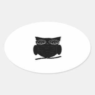Inkblot Owl Ovale Sticker