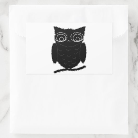 Inkblot Owl Rechthoekige Sticker (Tas)