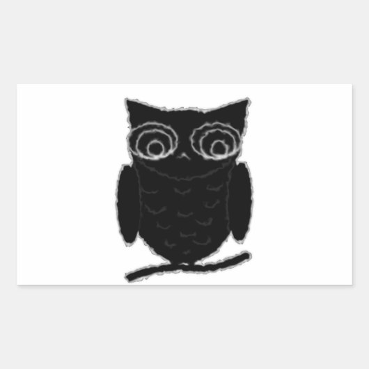 Inkblot Owl Rechthoekige Sticker (Voorkant)