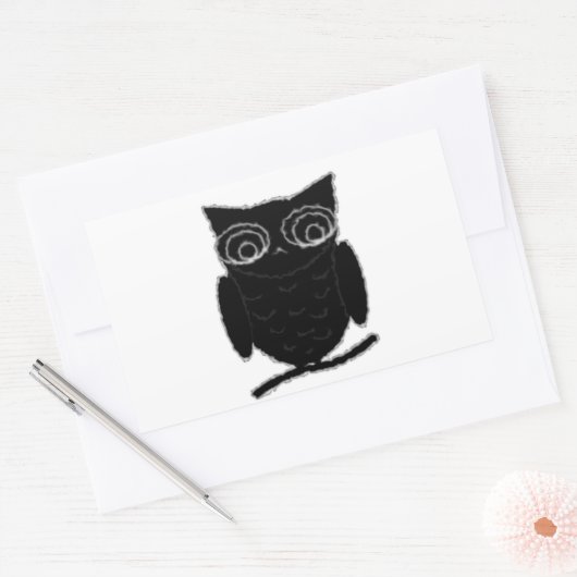 Inkblot Owl Rechthoekige Sticker (Envelop)