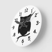 Inkblot Owl Ronde Klok (Hoek)