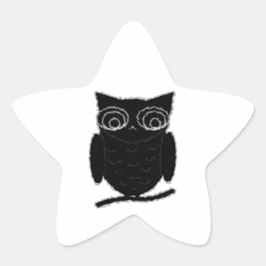 Inkblot Owl Ster Sticker (Voorkant)