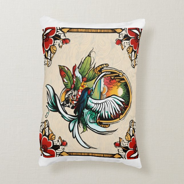 InkDream Pillow" of "Getatoeëerd Serenity Pillow Accent Kussen (Achterkant (Verticaal))